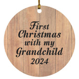 First Christmas With My Grandchild 2024 - Circle Ornament C
