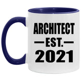Architect Established Est. 2021 - 11oz Accent Mug Purple
