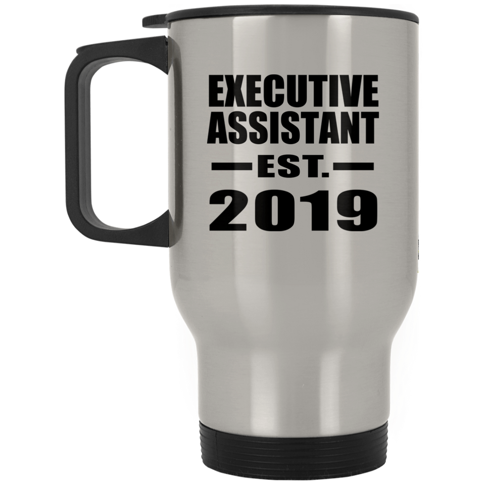 Executive Assistant Established EST. 2019 - Silver Travel Mug