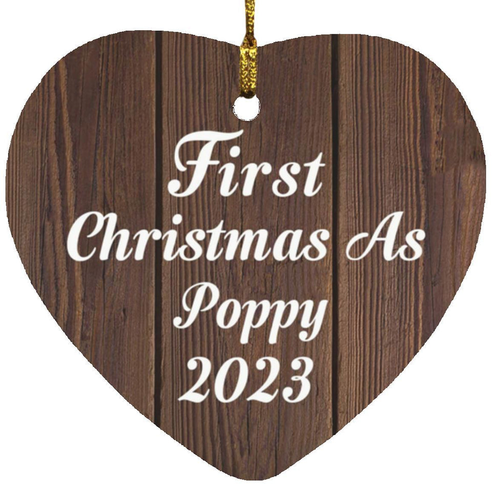 First Christmas As Poppy 2023 - Heart Ornament D