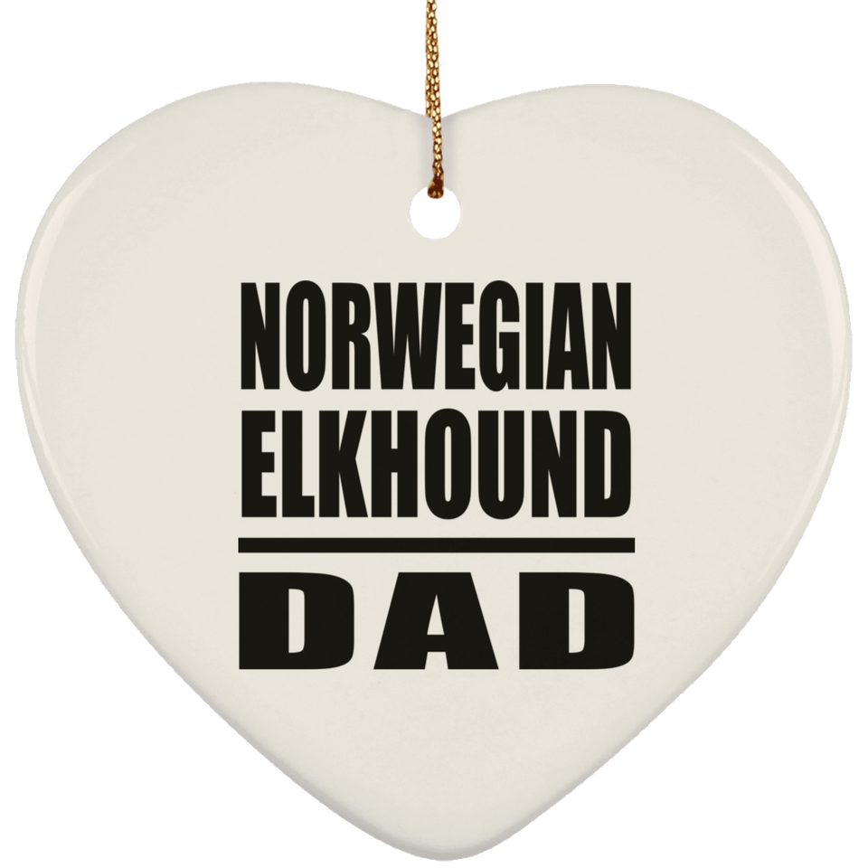 Norwegian Elkhound Dad - Heart Ornament