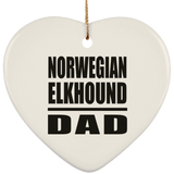 Norwegian Elkhound Dad - Heart Ornament