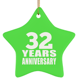 32nd Anniversary 32 Years - Star Ornament