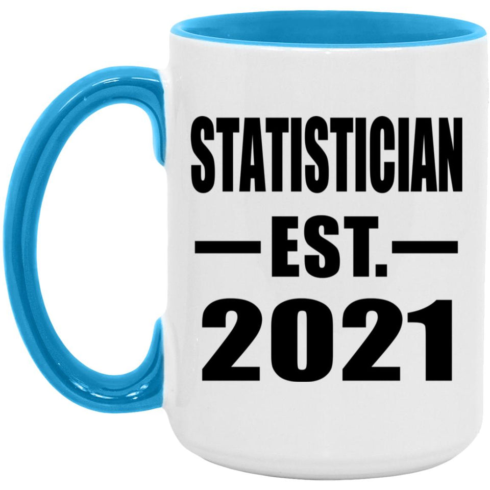 Statistician Established EST. 2021 - 15oz Accent Mug Blue