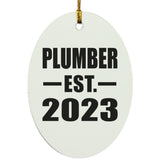 Plumber Established EST. 2023 - Oval Ornament