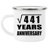 21st Anniversary Square Root of 441 Years Anniversary - 12oz Camping Mug