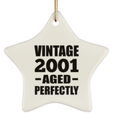 23rd Birthday Vintage 2001 Aged Perfectly - Star Ornament