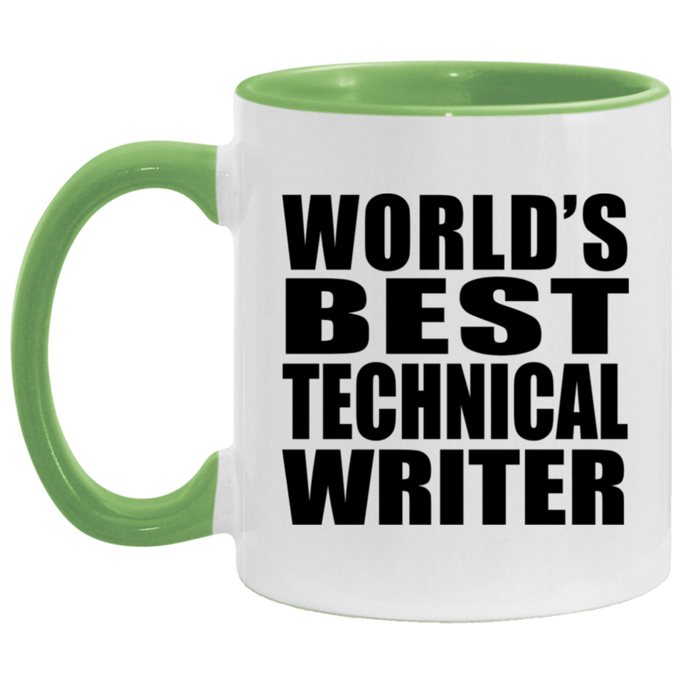 World's Best Technical Writer - 11oz Accent Mug Green