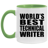 World's Best Technical Writer - 11oz Accent Mug Green