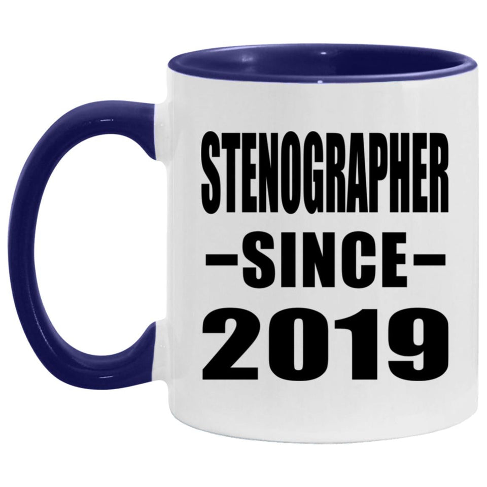 Stenographer Since 2019 - 11oz Accent Mug Purple