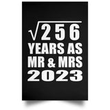 16th Anniversary Square Root of 256 Years As Mr & Mrs 2023 - Poster Portrait