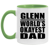 Glenn World's Okayest Dad - 11oz Accent Mug Green
