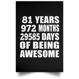 81st Birthday 81 Years 972 Months 29585 Days Of Awesome - Poster Portrait