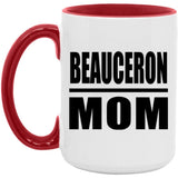 Beauceron Mom - 15oz Accent Mug Red