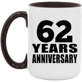 62nd Anniversary 62 Years - 15oz Accent Mug Black