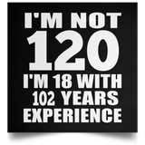 120th Birthday I'm Not 120 I'm 18 With 102 Years Experience - Poster Square