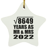 93rd Anniversary Square Root of 8649 Years As Mr & Mrs 2022 - Star Ornament