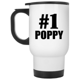 Number One #1 Poppy - White Travel Mug
