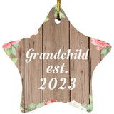 Grandchild Established Est. 2023 - Star Ornament B