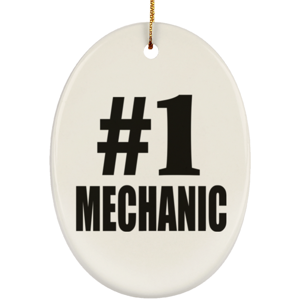 Number One #1 Mechanic - Oval Ornament