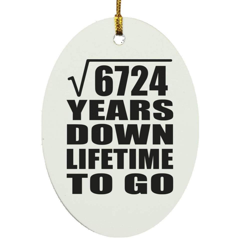 82nd Anniversary Square Root of 6724 Years Lifetime To Go - Oval Ornament