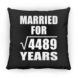 67th Anniversary Married For Square Root of 4489 Years - Throw Pillow Black