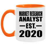 Market Research Analyst Established EST. 2020 - 11oz Accent Mug Orange