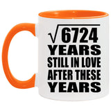 82nd Anniversary Square Root of 6724 Years Still In Love - 11oz Accent Mug Orange