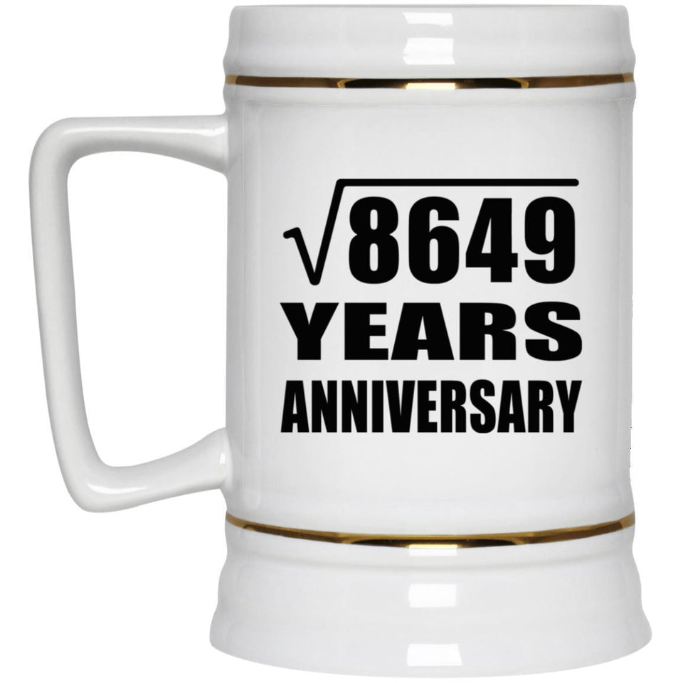 93rd Anniversary Square Root of 8649 Years Anniversary - Beer Stein