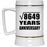 93rd Anniversary Square Root of 8649 Years Anniversary - Beer Stein