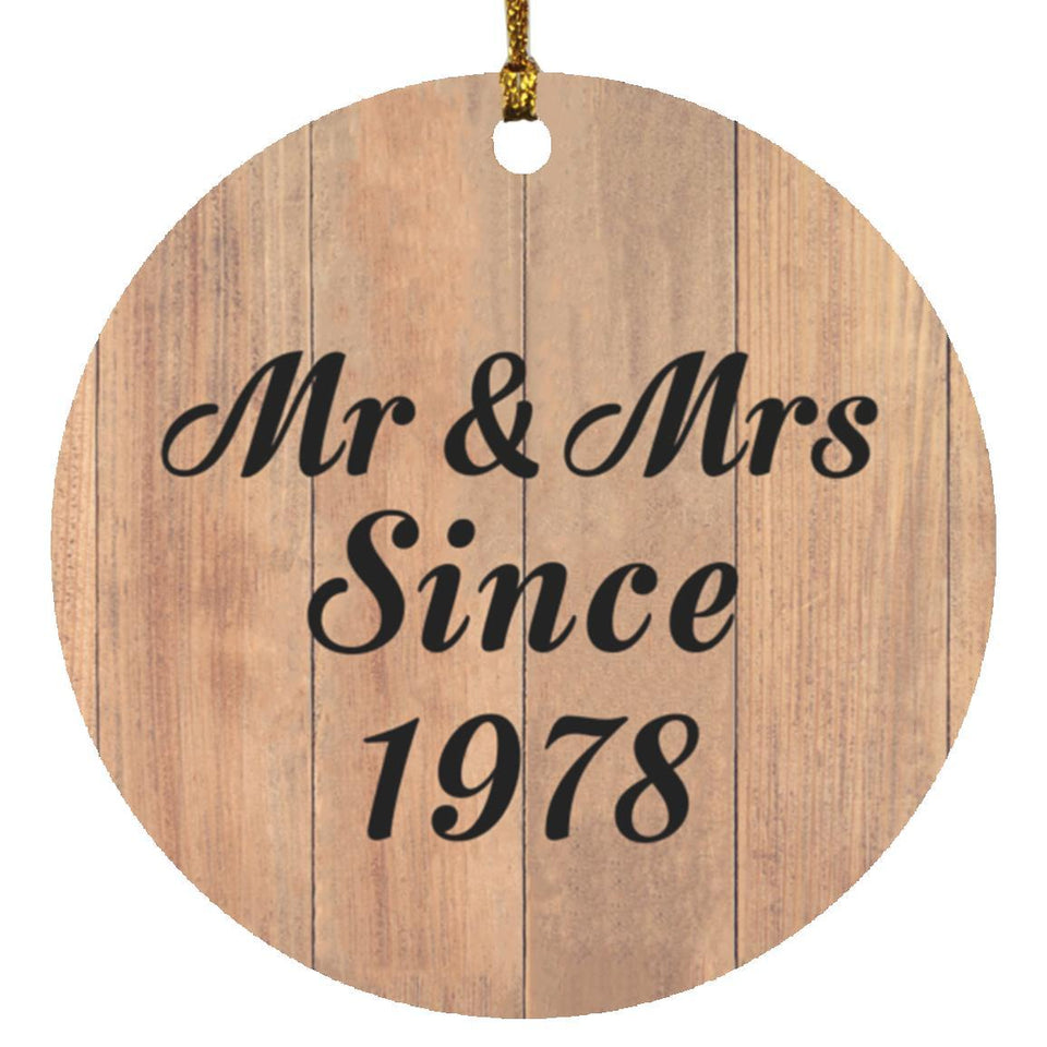 46th Anniversary Mr & Mrs Since 1978 - Circle Ornament C