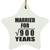 30th Anniversary Married For Square Root of 900 Years - Star Ornament