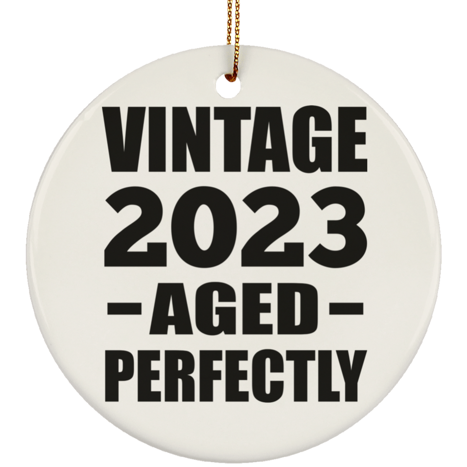 1st Birthday Vintage 2023 Aged Perfectly - Circle Ornament