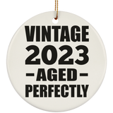 1st Birthday Vintage 2023 Aged Perfectly - Circle Ornament