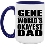 Gene World's Okayest Dad - 15oz Accent Mug Purple