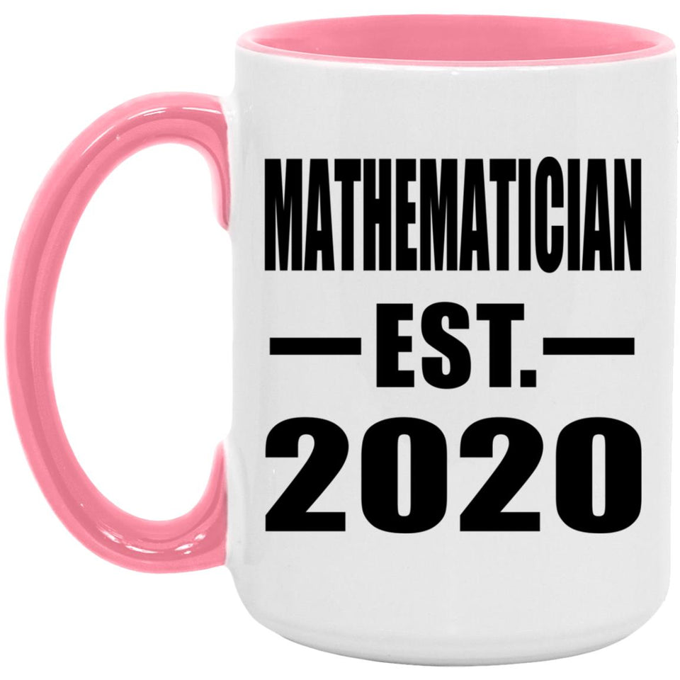 Mathematician Established EST. 2020 - 15oz Accent Mug Pink
