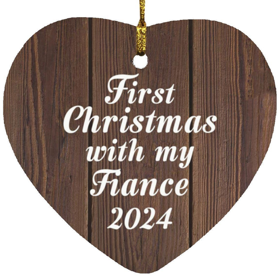 First Christmas With My Fiance 2024 - Heart Ornament D
