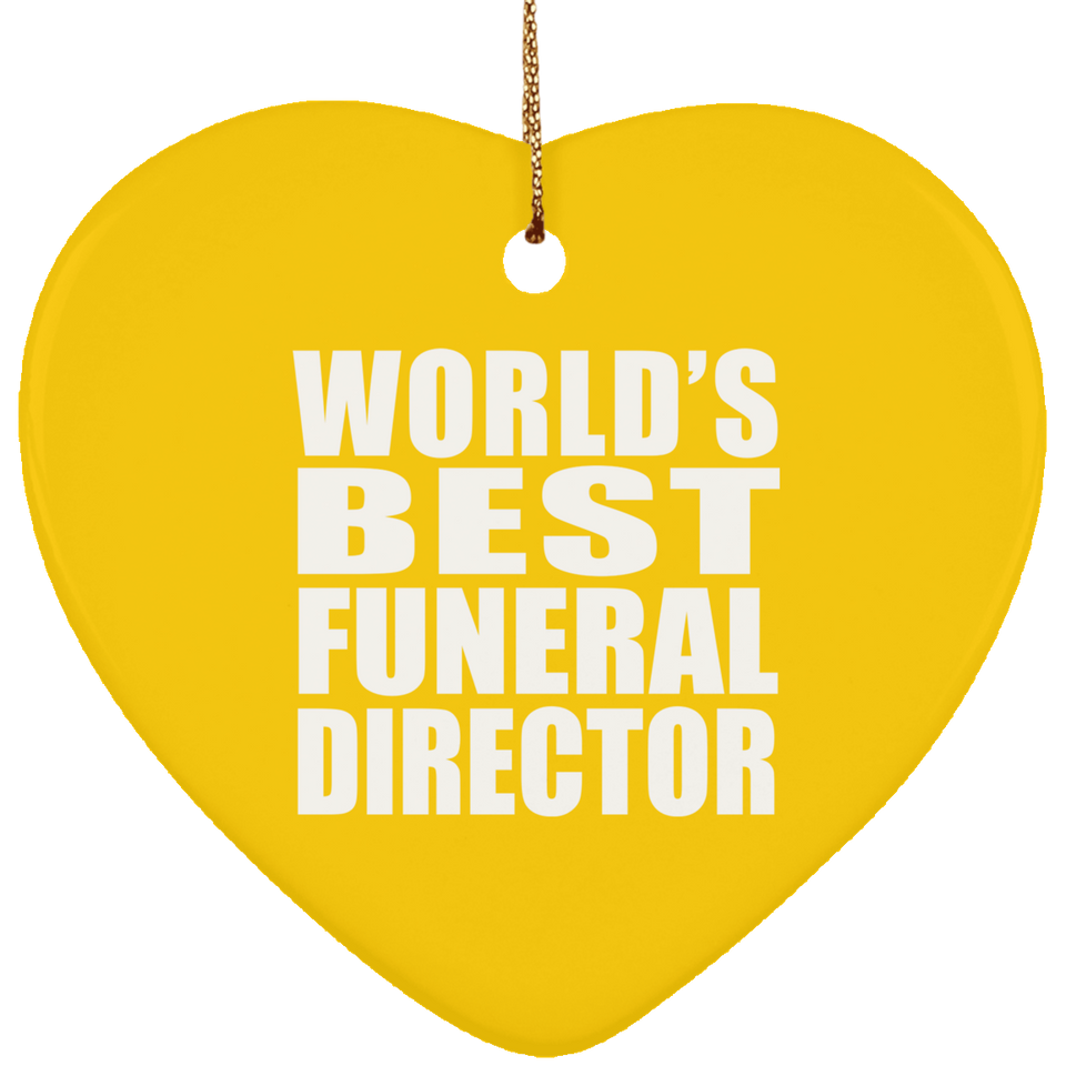 World's Best Funeral Director - Heart Ornament