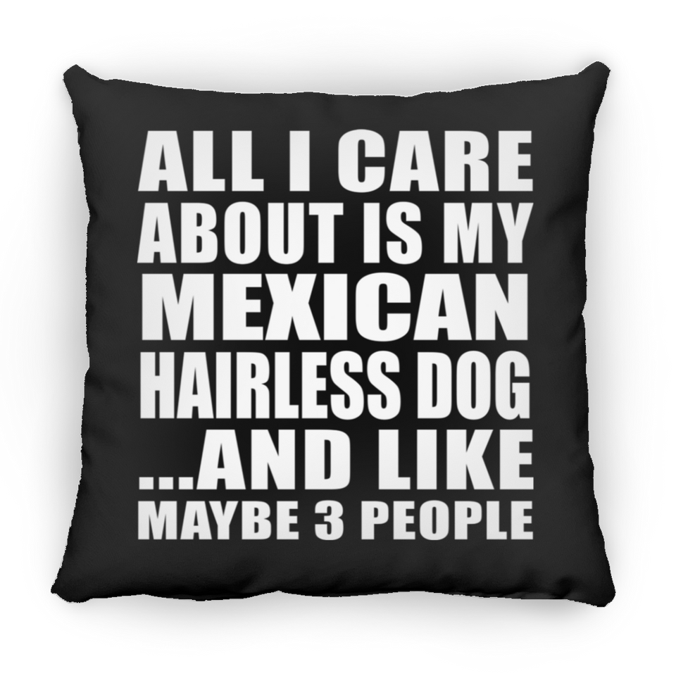 All I Care About Is My Mexican Hairless Dog - Throw Pillow Black