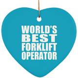 World's Best Forklift Operator - Heart Ornament
