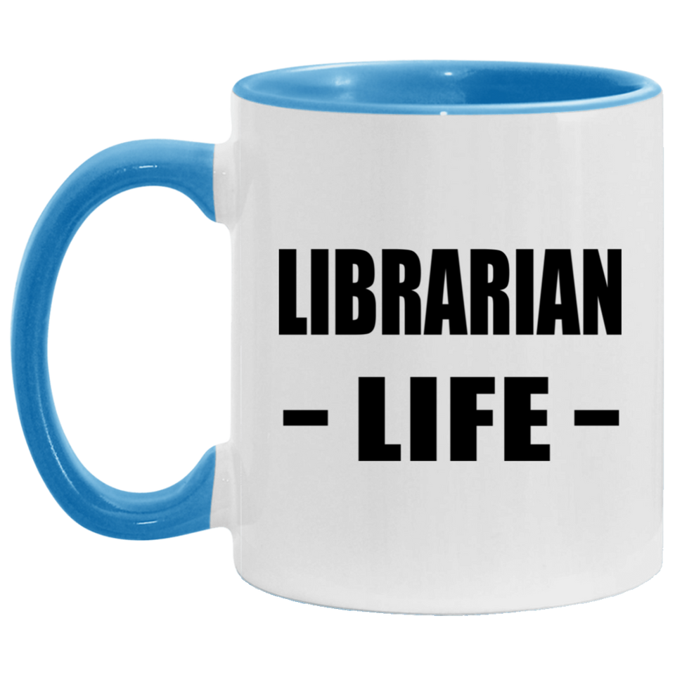 Librarian Life - 11oz Accent Mug Blue
