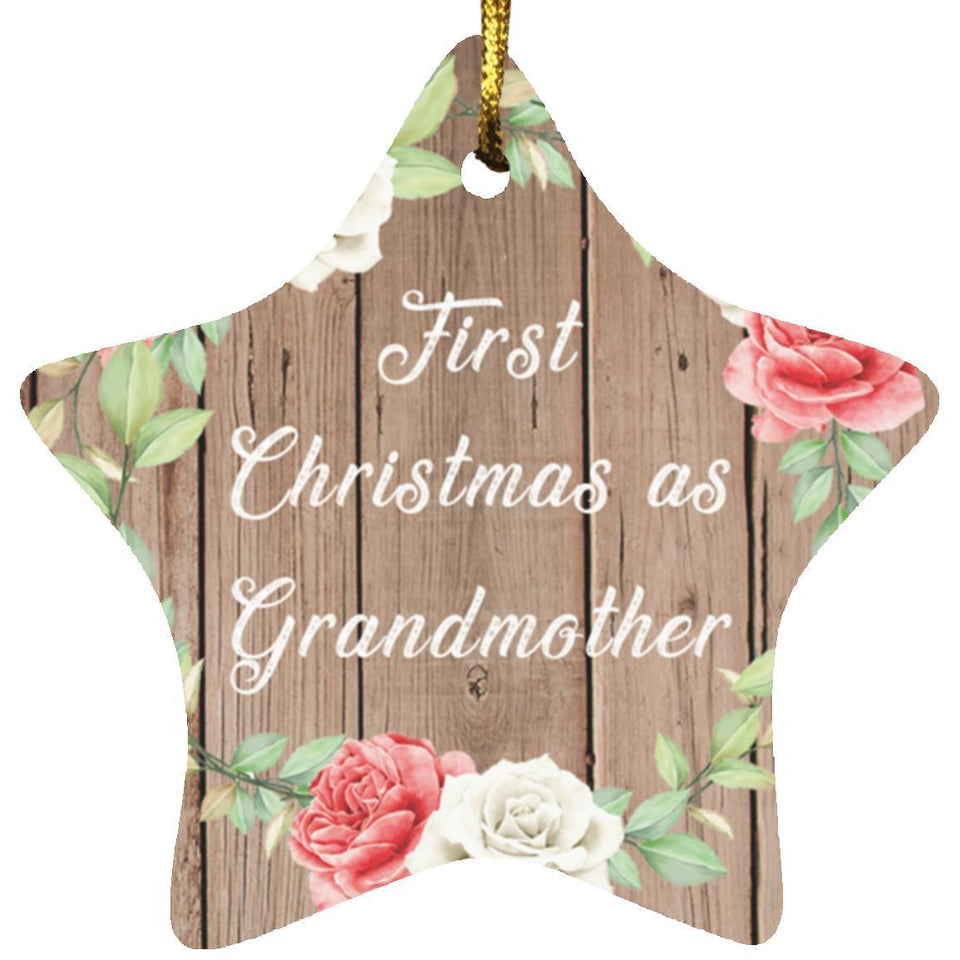 First Christmas As Grandmother - Star Ornament B