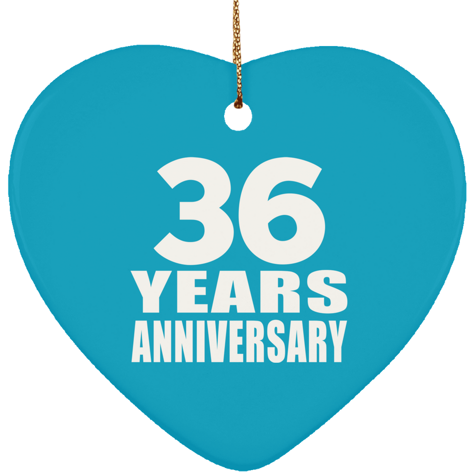 36th Anniversary 36 Years - Heart Ornament