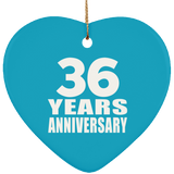 36th Anniversary 36 Years - Heart Ornament