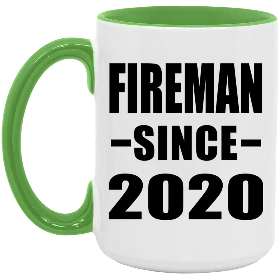 Fireman Since 2020 - 15oz Accent Mug Green