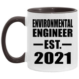 Environmental Engineer Established EST. 2021 - 11oz Accent Mug Black