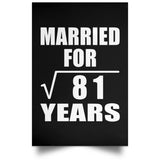 9th Anniversary Married For Square Root of 81 Years - Poster Portrait