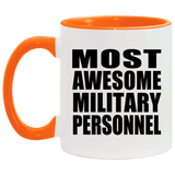 Most Awesome Military Personnel - 11oz Accent Mug Orange