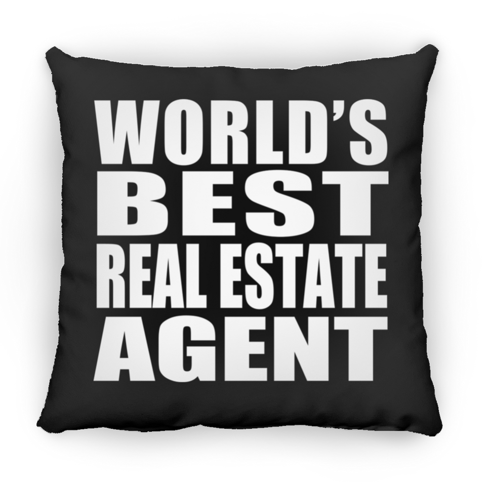 World's Best Real Estate Agent - Throw Pillow Black