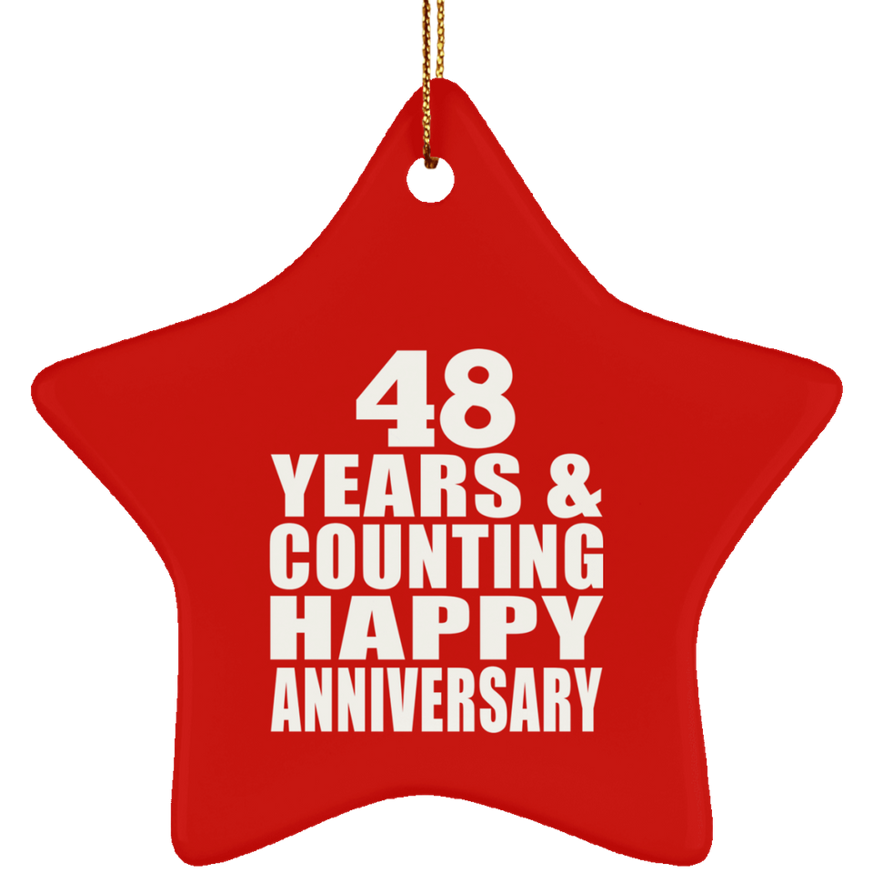 Happy 48th Anniversary 48 Years & Counting - Star Ornament
